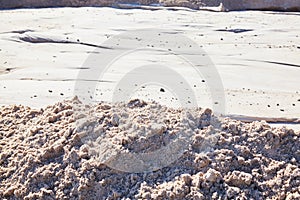 Sand quarry, sand dunes. Pure lake sand.
