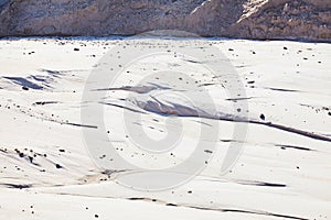 Sand quarry, sand dunes. Pure lake sand.