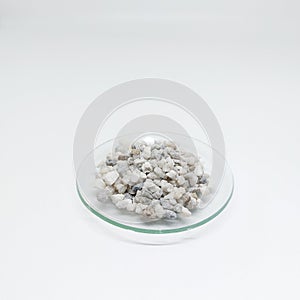 Sand quartz or gravel silica sand isolated on white background