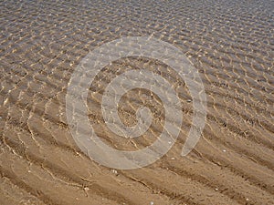 Sand Ripples Caused By Tides At Praia Do Barril Portugal