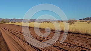 Sand road to Purros in Namibia, Africa.