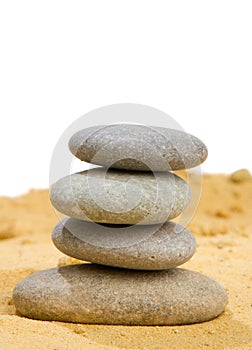 Sand and rock for harmony and balance in pure simplicity