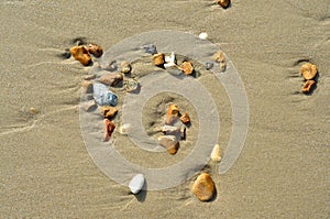 Sand and rocks on the beach