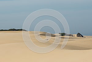 Sand and Rocky Beach Scene