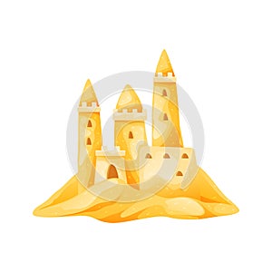 Sand royalty palace, vector icon or clipart.