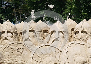 Sand sculpture 33 warriors