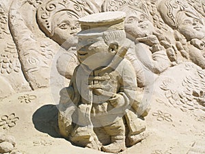 Sand sculpture boy