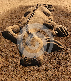 Sand sculpture dragon