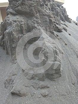 Sand sculpture with fast wind