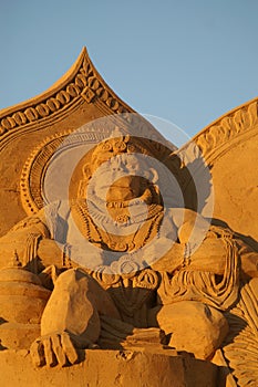 Sand sculpture monkey king