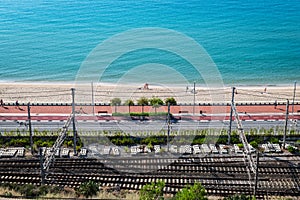 Sand, sea and railtracks in Tarragona