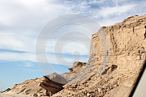 Cliffs along Shoreline of Sea of Cortez near El Golfo de Santa Clara, Sonora, Mexico photo