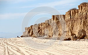 Cliffs along Shoreline of Sea of Cortez near El Golfo de Santa Clara, Sonora, Mexico photo