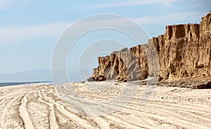 Cliffs along Shoreline of Sea of Cortez near El Golfo de Santa Clara, Sonora, Mexico photo