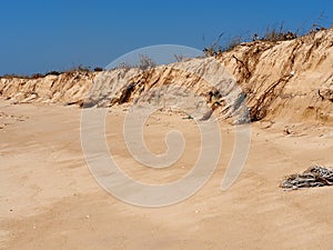 Sand And Sky On Beach On Ilha Deserta Portugal
