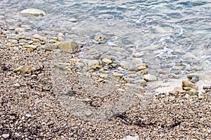 sand and stones on the beach