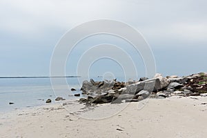 Sand and stones, Gulf of Mexico, Florida, USA