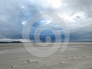 Sand storm at Dooey beach by Lettermacaward in County Donegal - Ireland