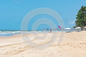 Sand strip of Boa Viagem beach in Recife, PE, Brazil photo