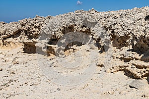 Sand structure around beach in SarakÃ­niko beach