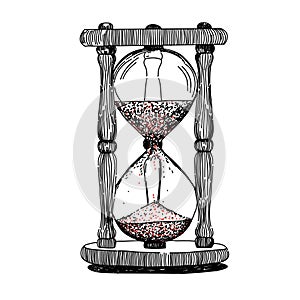 Sand timer vintage pattern black