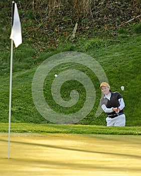 Sand trap golf shot