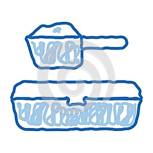 Sand Tray and Scoop doodle icon hand drawn illustration