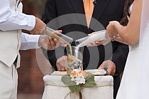 Sand wedding ceremony