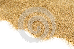 Sand on a white background