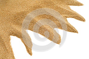 Sand on a white background
