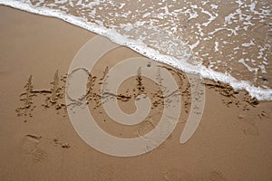 Sand writing - HOLIDAY 2