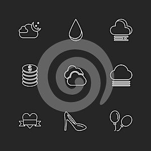 sandal ,balloons , coins , Ecology , eco , icons , weather , en