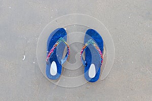Sandal on the beach