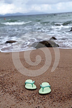 Sandals on beach photo