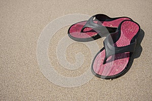 Sandals on beach