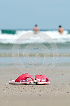 Sandals on the beach