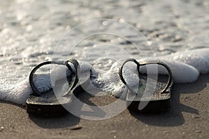 Sandals in the beach