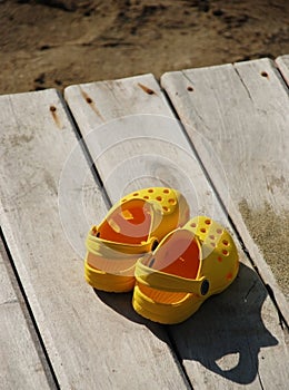 Sandals on the boardwalk