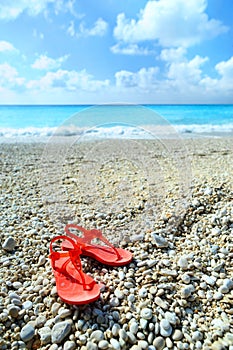 Sandals on an exotic beach