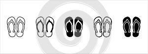 Sandals icon vector set. Slippers icons set. Flip flop vector stock symbol illustration