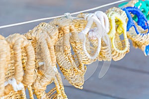 Sandals made by hand, using sisal at Namsangol Hanok Village, Se photo