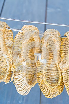 Sandals made by hand, using sisal at Namsangol Hanok Village, Se photo