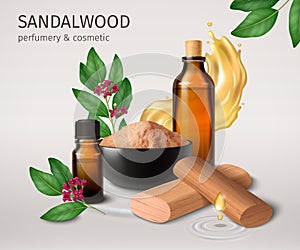 Sandalwood Realistic Perfumery Background