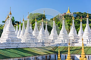 Sandamuni Pagoda Temple stupas in Mandalay, Myanmar photo
