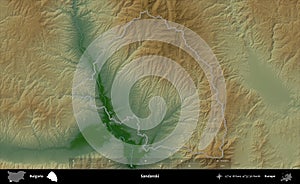 Sandanski outlined, Bulgaria. Physical