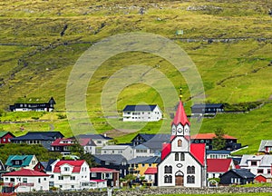 Sandavagur Town, Vagar Island, Faroe Islands photo