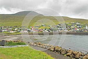 Sandavágur - a city on the south coast of the Faroese island of Vágar.