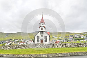 Sandavágur - a city on the south coast of the Faroese island of Vágar.