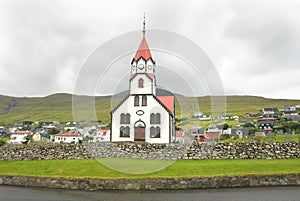 Sandavágur - a city on the south coast of the Faroese island of Vágar.