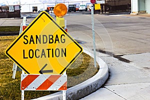 Sandbag Location Sign At Local Mainenance Yard